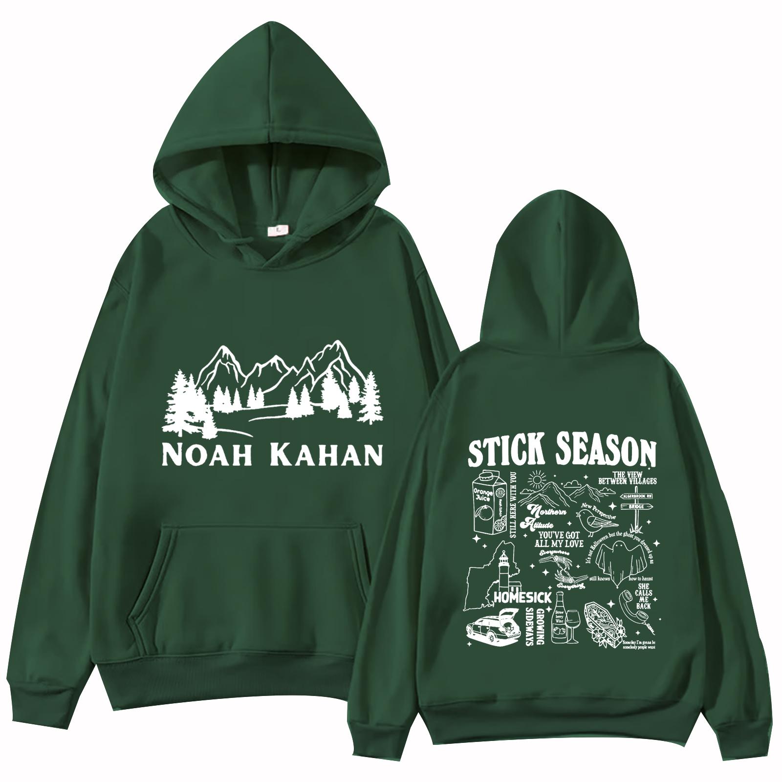 

Худи Noah Kahan Stick Season Топы с длинным рукавом Обычная толстовка Подарок для поклонников музыки Весна Лето Принт XL