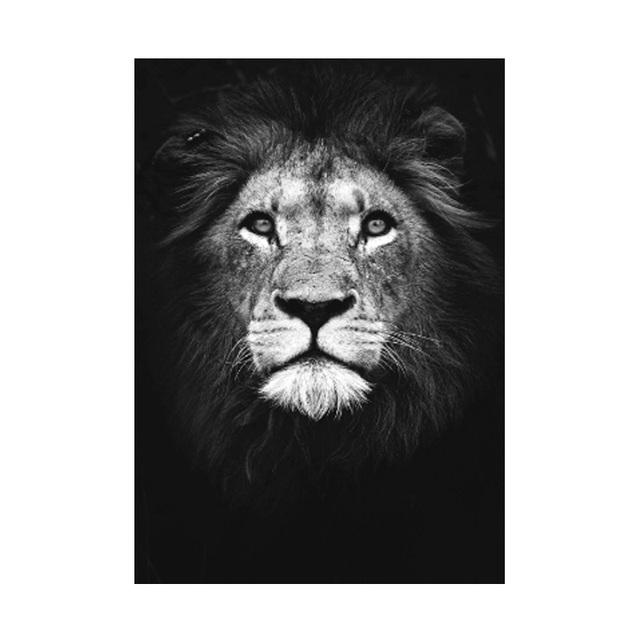 Modern Canvas Painting Black White Animal Posters and Prints Lion Elephant Deer Zebra Wall Pictures for Living Room Home Decor No Frame