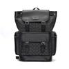 Coach Sprint 29 Drawstring And Buckle Closure Leather And Fabric Backpack Large Men Backpack Charcoal-Gray Black CT016-SVO1U