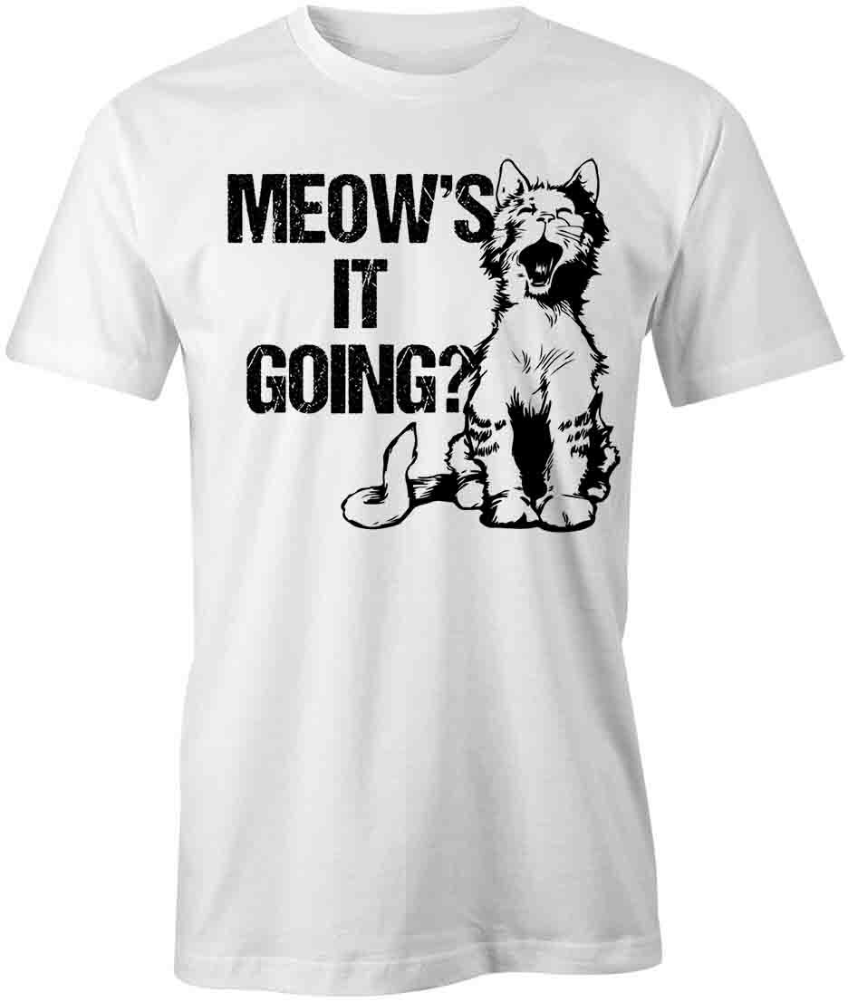 MEOW S IT GOING TShirt Tee Short-Sleeved Cotton CAT CLOTHING S1WSA90 L