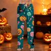 Men's Halloween Print Drawstring Pants Casual Lounge Sleepwear Bottoms with Elastic Waistband and Straight Leg Fit for Indoor and Outdoor Use