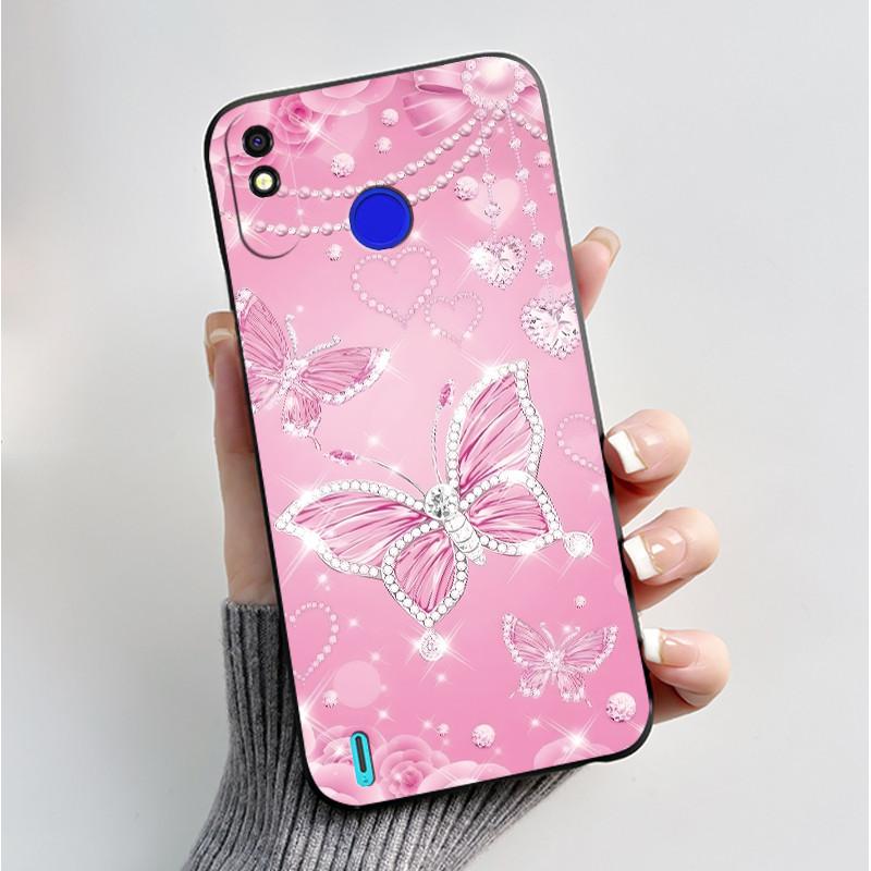 Printed Phone Case For Tecno Spark 4 Lite/POP 3PLUS Funda Capa Soft Silicone Black Shell Cover Cute Flower Cartoon Casing Coque