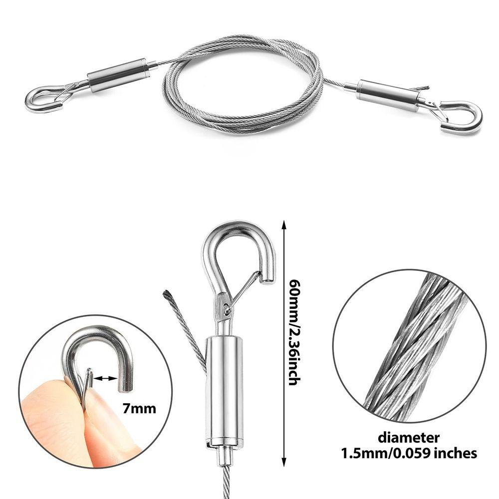 New Stainless Steel Wire Rope Adjustable Automatic Retractable Fastening Suspension Lanyard