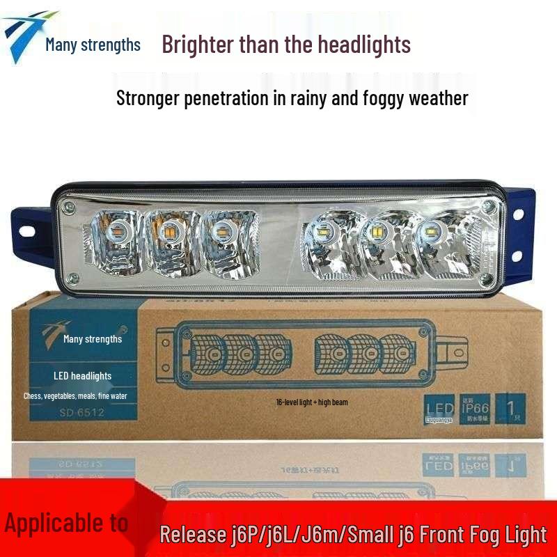 Ultra-Bright LED Front Fog Light Kit for Jiefang JH6: Anti-Fog Headlight Modification Accessories