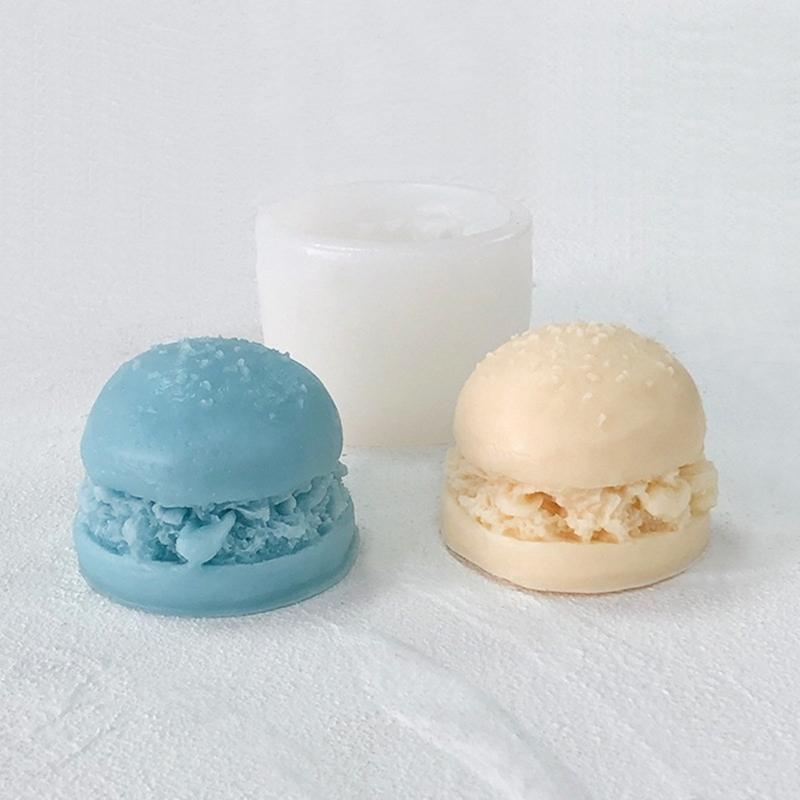 Hamburger Silicone Molds for Candle Soap Gypsum Decorations, Hamburger Shaped Candle Molds for Making Birthday Present