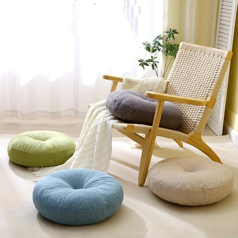 Contemporary Style Floor Cushion: Hand Wash Only, No Print, Polyester Filling, 39cm/15.35in Diameter