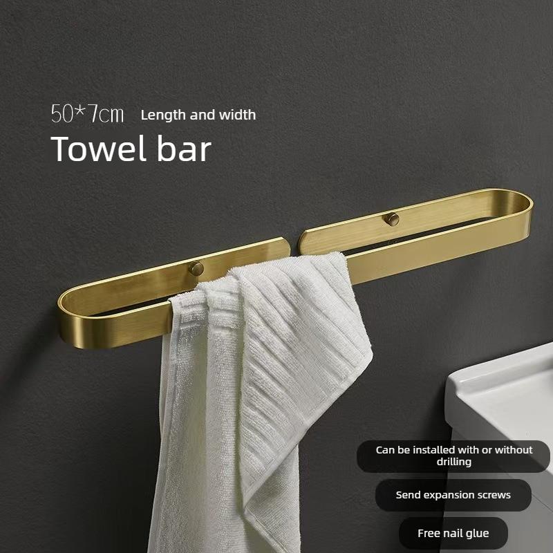 Badezimmer Handtuchhalter Wandmontage Handtuchhaken Gebürstetes Gold Handtuchständer Ablagegestell Regal 30cm/40cm/50cm Badezimmer Zubehör