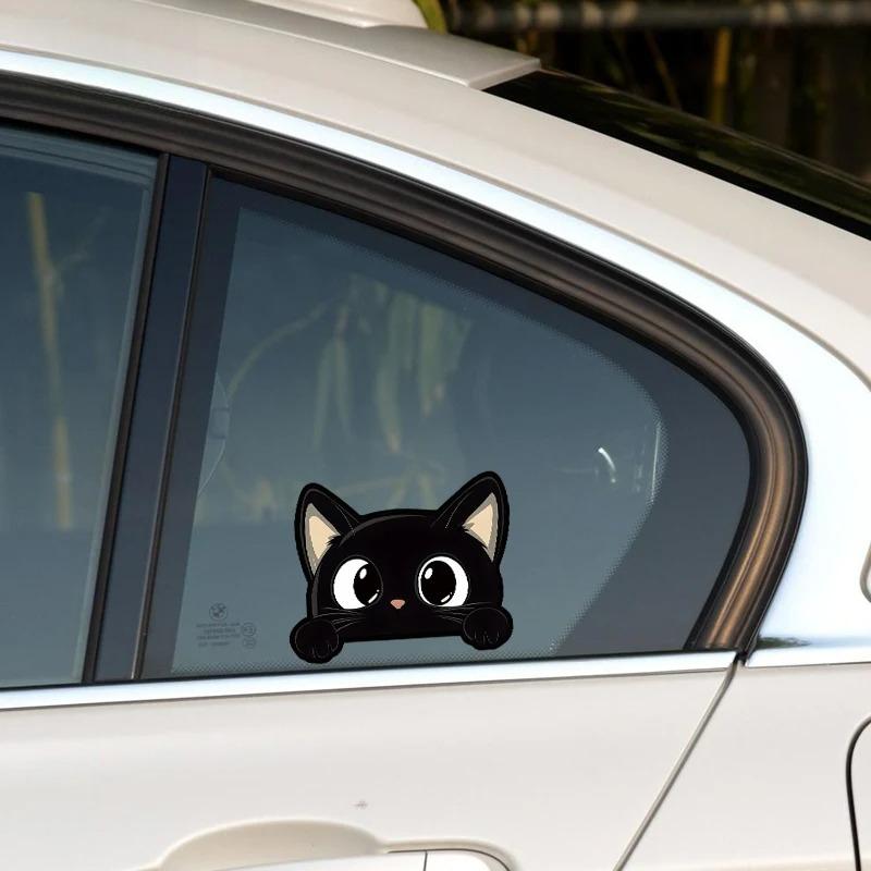 Black Kitten Cartoon Car Sticker Vinyl Decal Waterproof Scratch Cover Cute Animal Design for Auto Motorcycle Vehicle Body