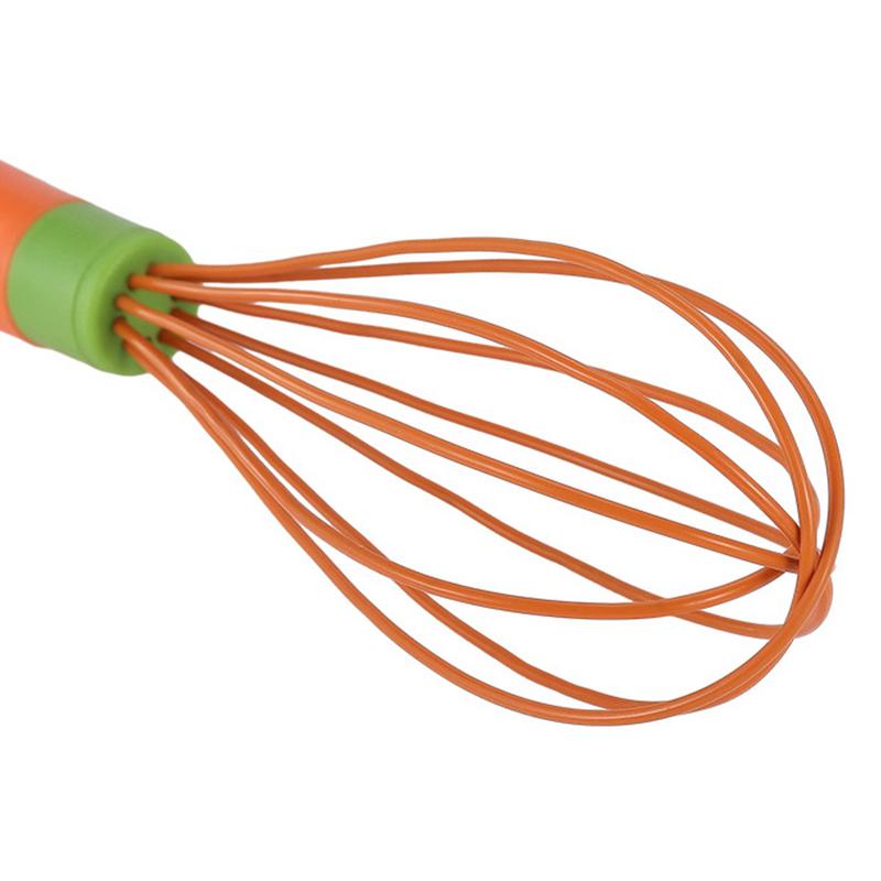Silicone Whisk For Mixing Heat Resistant Egg Whisks Silicone Balloon Whisk Handle Beater Blender For Non-Stick Cookware Safe Non
