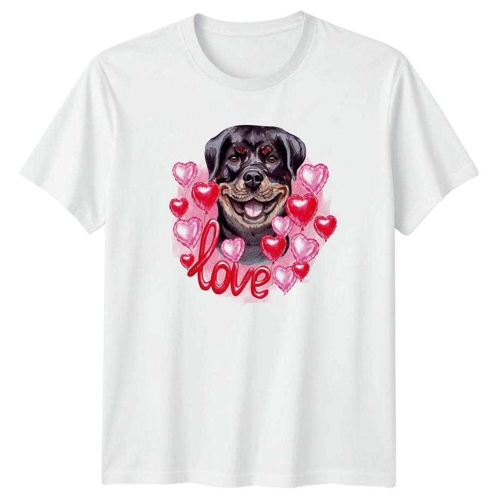 Rottweiler Dog Love Heart Balloons Unisexs TShirt Rottweiler Pet Lovers S