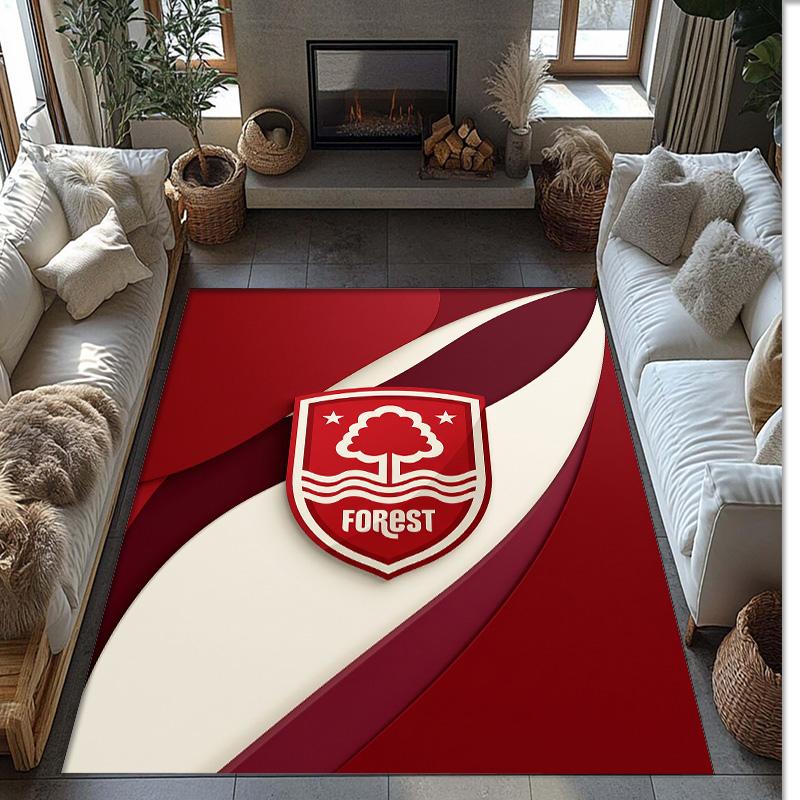 Tappeto in Velluto di Cristallo con Stampa Calcio Nottingham Forest, Comodo Assorbente d'Acqua Antiscivolo Tappeto per Pavimenti Interni