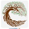 PET Hollow Out Drawing Painting Stencils, for DIY Scrapbook, Photo Album, Tree of Life, 30x30cm
