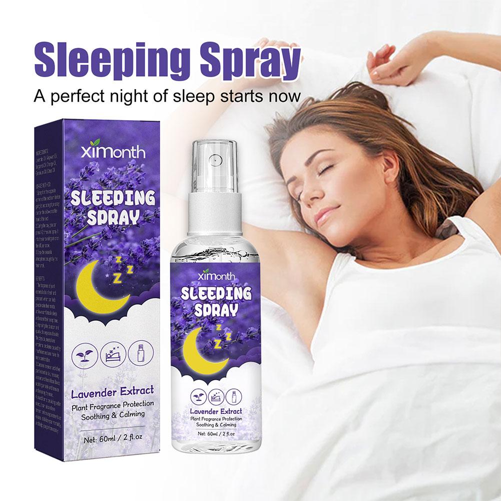 60Ml Lavender Sleep Spray Relieve Fatigue Anxiety Help Relaxing Body Aromatherapy Pillow Room Deep Sleep Natural Essential Oil