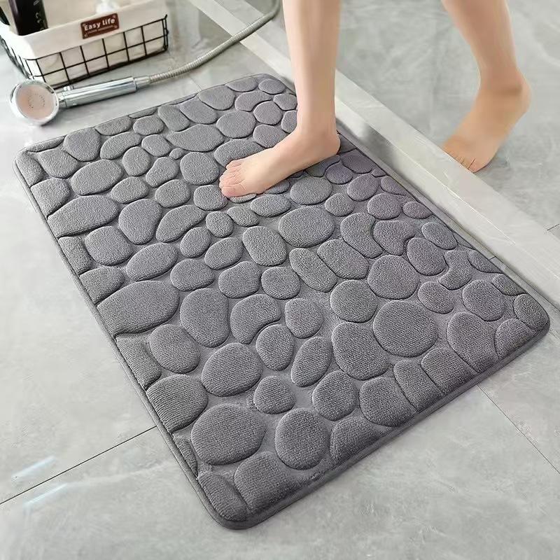 

Нескользящий впитывающий коврик для ванной с галькой 40*60cm Coral Velvet легкие хаки