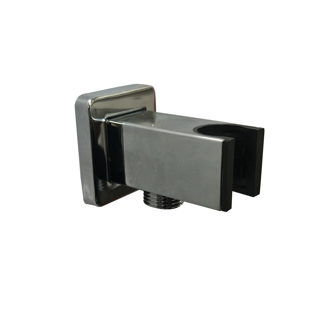 Bourdillat Wall Supply Elbow with Hand Shower Holder Square 1/2″Shower Hose Connector, Wall Mount Drop Ell Union Water Outlet
