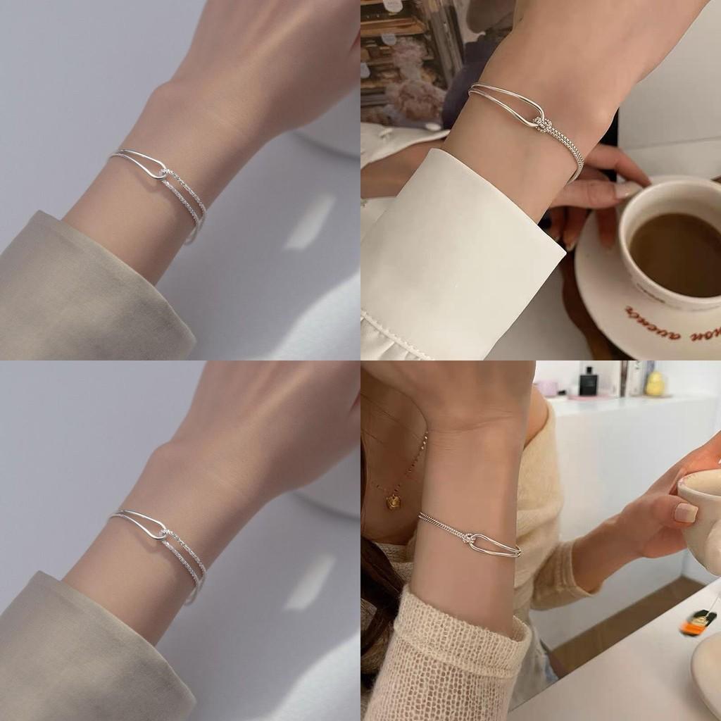 Elegant Geometric Chain Bracelet Minimalist Design Versatile Korean Style