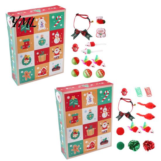 Christmas Cat Activity Set Advent Calendar 2026, 12 Days Toys Countdown Holiday Box for Pets with Interactive Mice, Balls, Plush Toys, Gifts