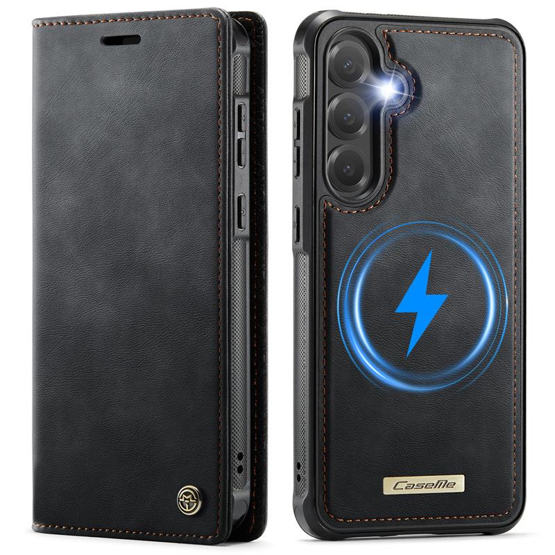 

Кожаный чехол-книжка Magsafe для телефона Samsung Galaxy S25 FE S24 Ultra S23 Plus S22 S21 S20 A17 A16 A26 A56 A15 A35 A55 A14 A54 5G Кошелек Обложка для карт Etui Samsung A17 (5G) чёрный