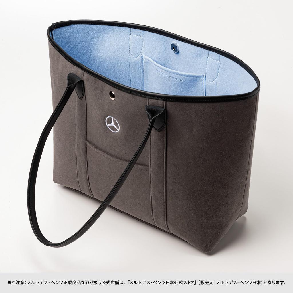 [Mercedes-Benz Collection] Genuine Ultrasuade(R) Tote Bag In Graphite/Blue Daisy