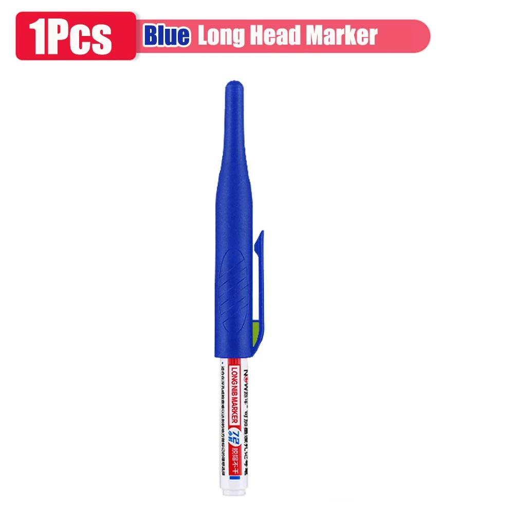 1-8pcs 32mm Long Head Markers Pen Multi-purpose for Woodworking Tile Decoration Deep Hole Marker Pens Red/Black/Blue/Green Ink