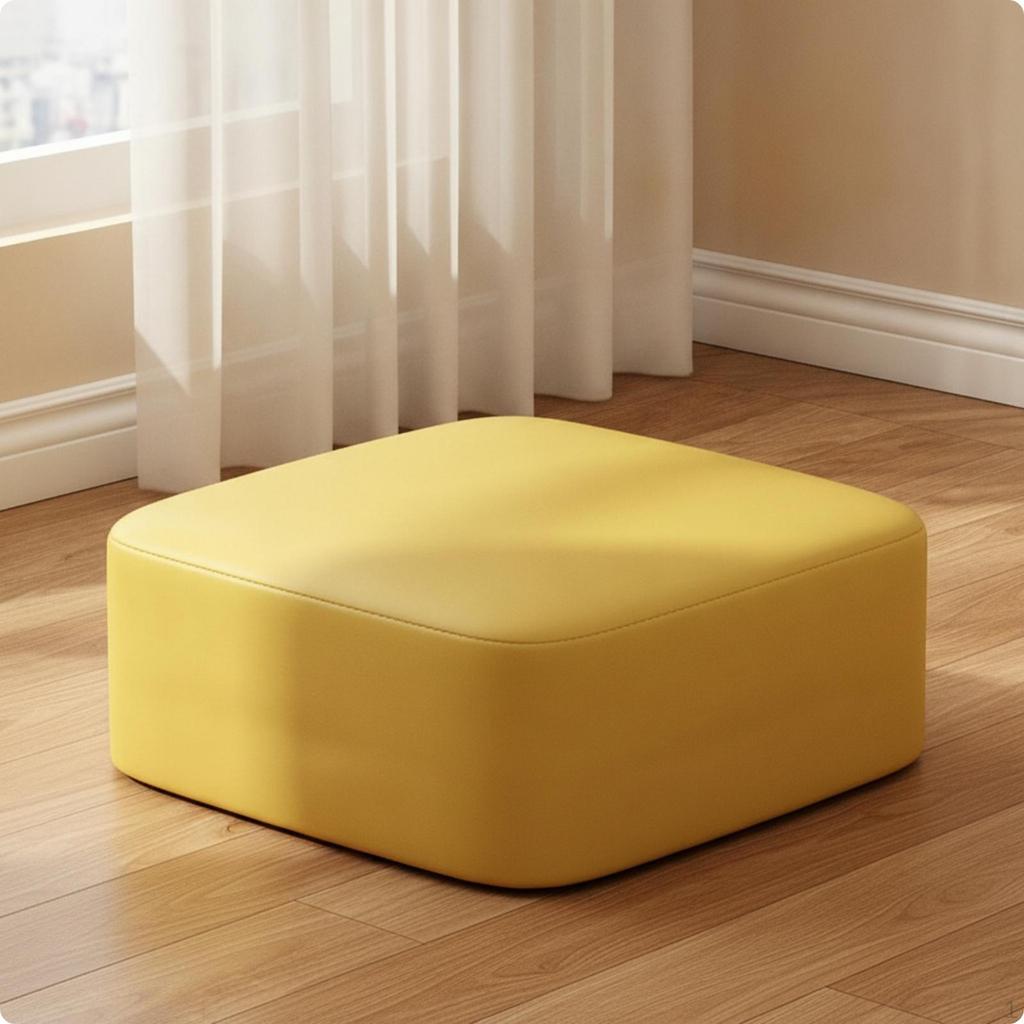 Cozy Square Floor Pouf Cushion Seat for Daily Living Areas Space Saving Stool