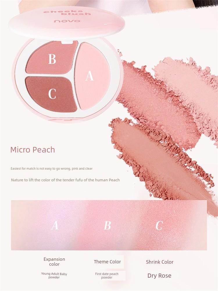 Novo Three Colors Blusher Plate Nature Lifting Color Expansion Color Contractive Color Repair Brightening Matte Rouge Pseudo Plain Face