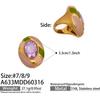 Chic Enamel Glaze Stone Ring: Stylish Handcrafted European-American Stainless Steel Jewelry.