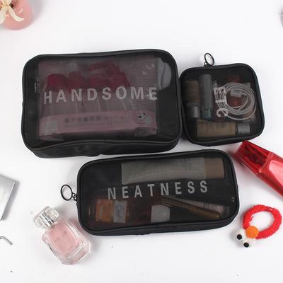 Klare Schwarze Kosmetiktasche Reise Neceser Toilettenartikel Kosmetik Organizer Tasche Beutel Damen Netz Klein Groß Transparent Make Up Tasche