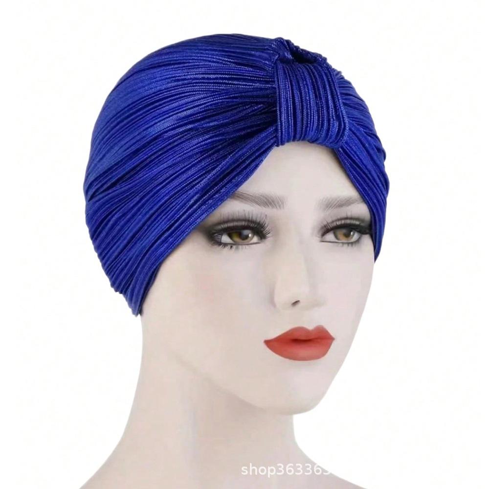 

Crinkled Solid Color Indian Summer Turban Headscarf One Size