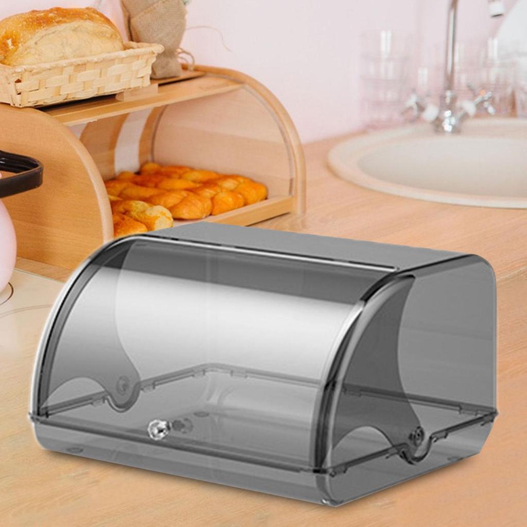 Acrylic Bread Bin, Storage Container with Roll-, Large Capacity for Fresh Food Storage, Suitable
