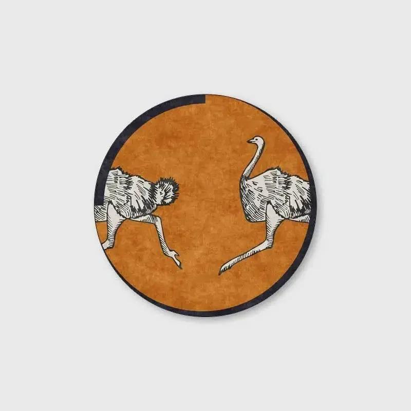 

Круглый ковер Лев Слон Домашний Ковер для Дивана Кофейного Столика Коврики Нескользящий Напольный Коврик для Гостиной Кухни Спальни Декор Моющийся 40X40cm-16x16in