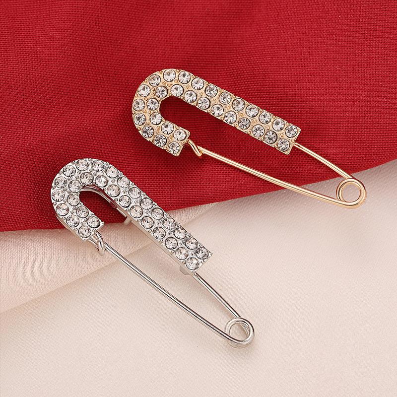 1Pc Jewelry Gift Exquisite Cardigan Clip Fashion Suit Pin Clothing Decoration Pearl Brooch Rhinestone