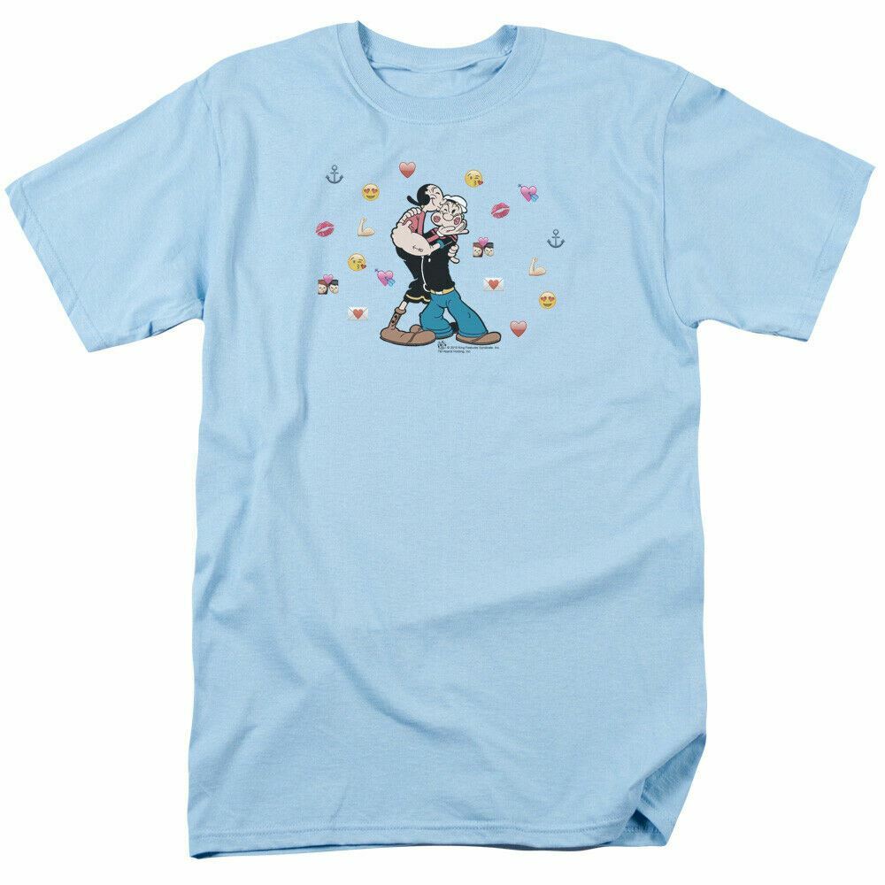 26 Popeye Love Icons T Shirt Mens Licensed Olive Oil IDW Comics Tee Light Blue Unisex T-Shirt M