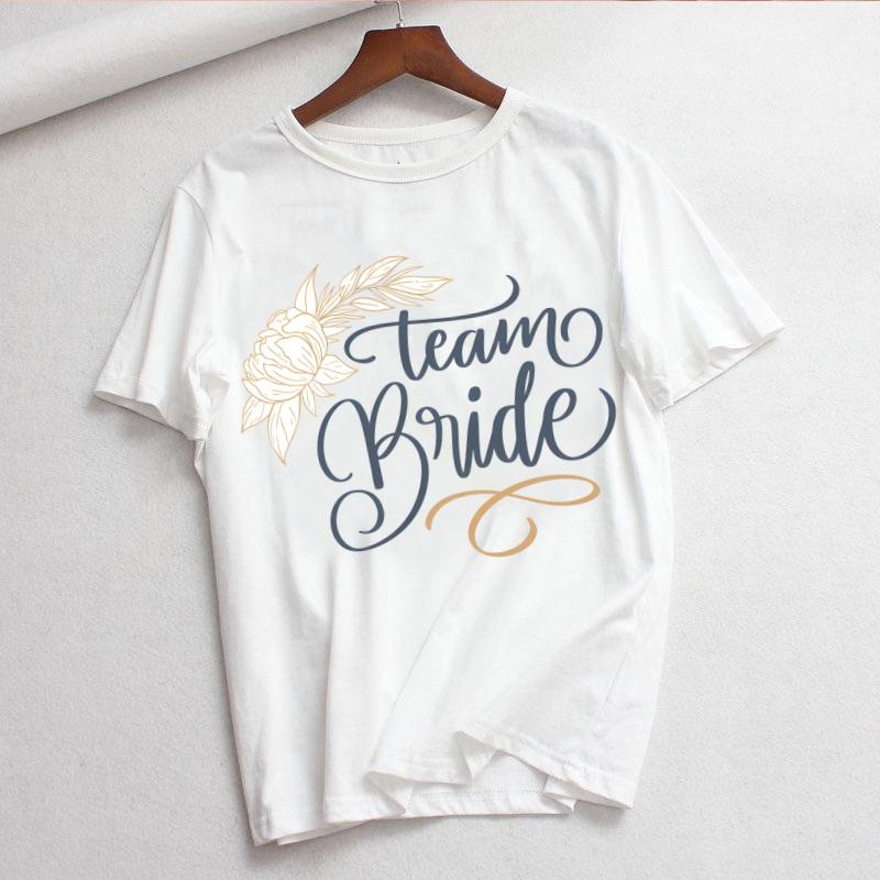 Bride Letter Wedding Bride To Be Bridal Hen Bachelorette Party Wedding Decoration Bridesmaid Women T Shirt Harajuku Korean