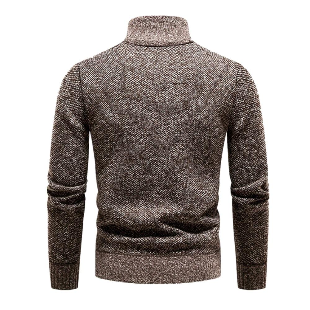 Autumn Winter Men Knitted Pullover Half Zip Stand Collar Long Sleeve Ribbed Cuff Slim Fit Warm Daily Office Business Casual Men Sweater Jumper