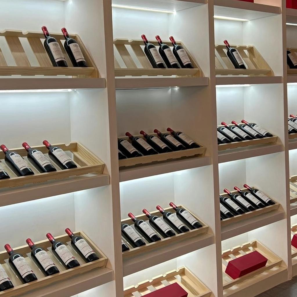 Rustic Style Wooden Wine Rack For Home Kitchen Bar Decorations Durable Storage Shelf For Wine Bottles Display
