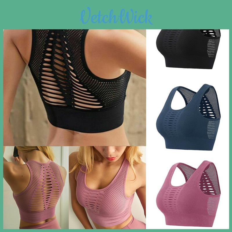 Women's Ultra-light Breathable Mesh Padded Sports Bra For Gym And Yoga Activities