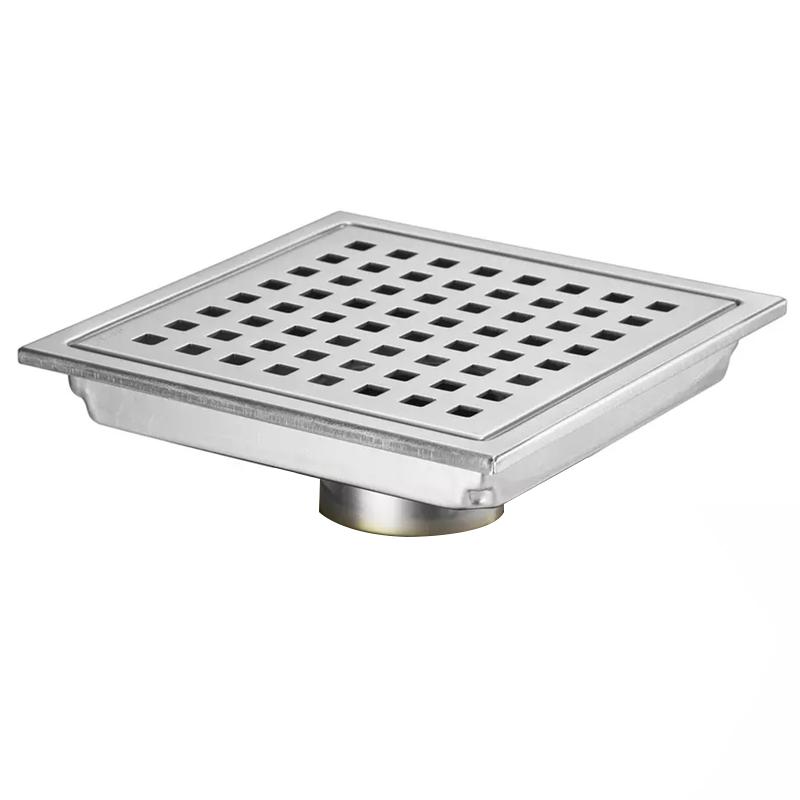 Kwadratowy Odpływ Podłogowy Prysznicowy 15*15 cm do Kuchni Łazienki Duży Przepływ Stal Nierdzewna Odpływ Podłogowy