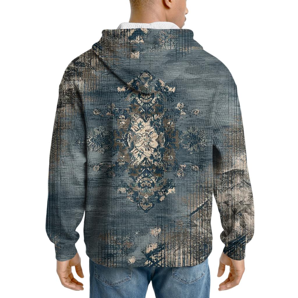 Men's Knit Hooded Sweatshirt Casual Long-Sleeve Sweatshirt