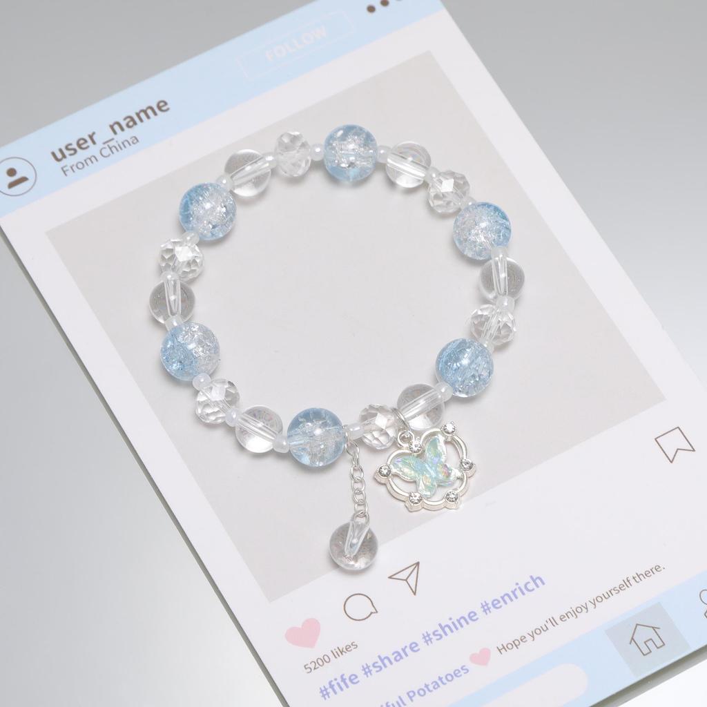 Mori Style Starry Sky Crystal Butterfly Bracelet - Elegant, Versatile Fairy Design for Women and Best Friends