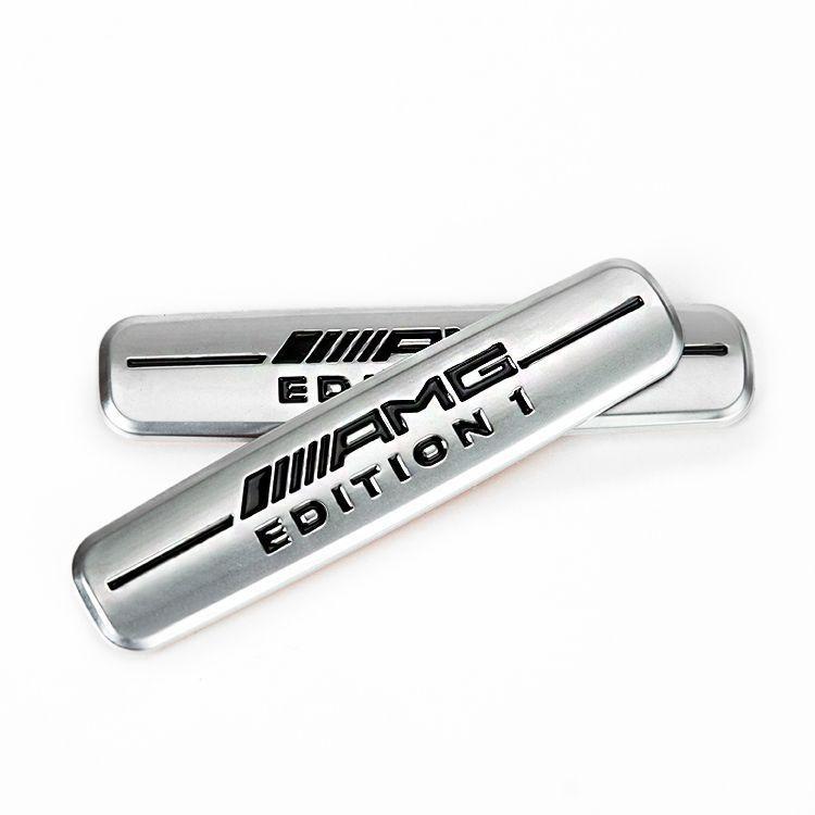 YWP4 1Pcs Car Badge Aluminum Sticker Decoration Accessories For Mercedes Benz AMG Smart W205 C300 W203 W206 W108 W124 W126 W140