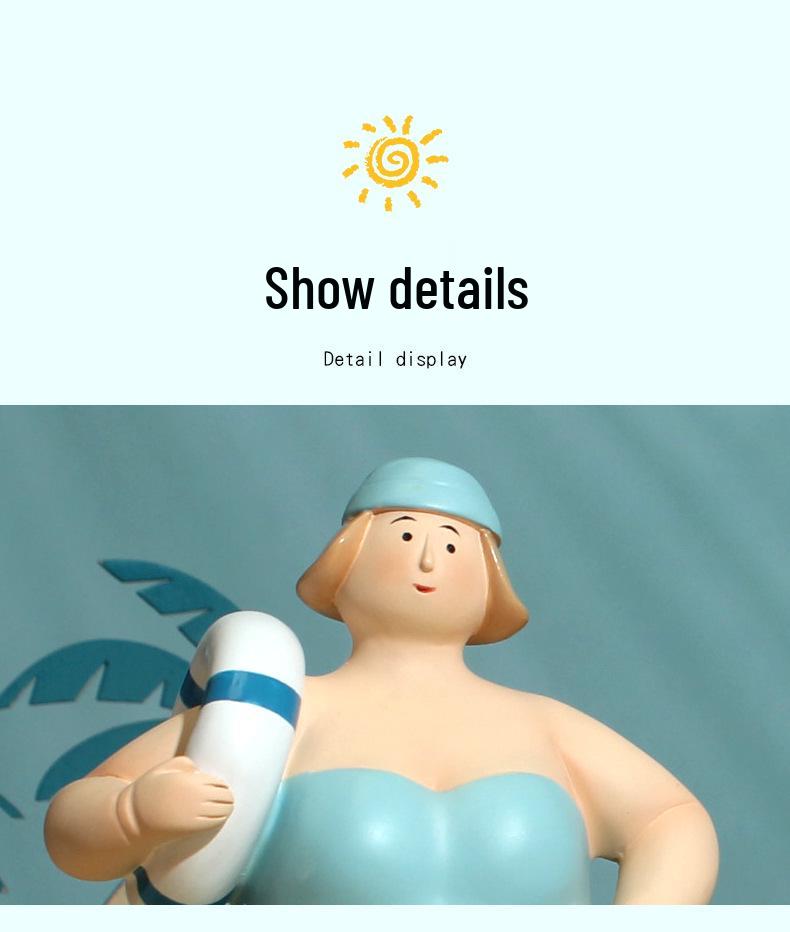 Alluring Beach Woman Resin Figurine - Home Decor Accent