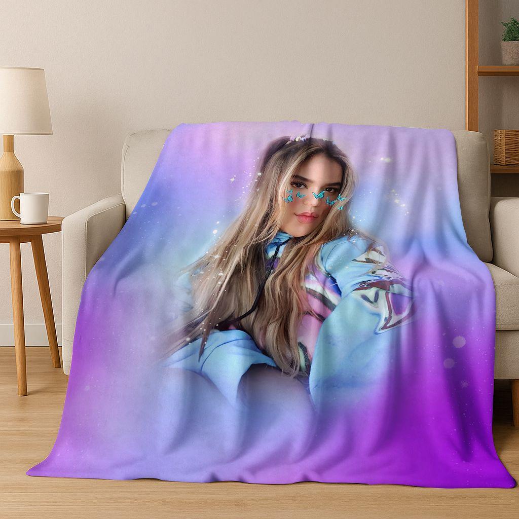 3D Karol G Singer Carolina G Art Flannel Blanket,Cozy Soft Throw Blanket for Home Bedroom Bed Sofa Picnic Office Cover Gift