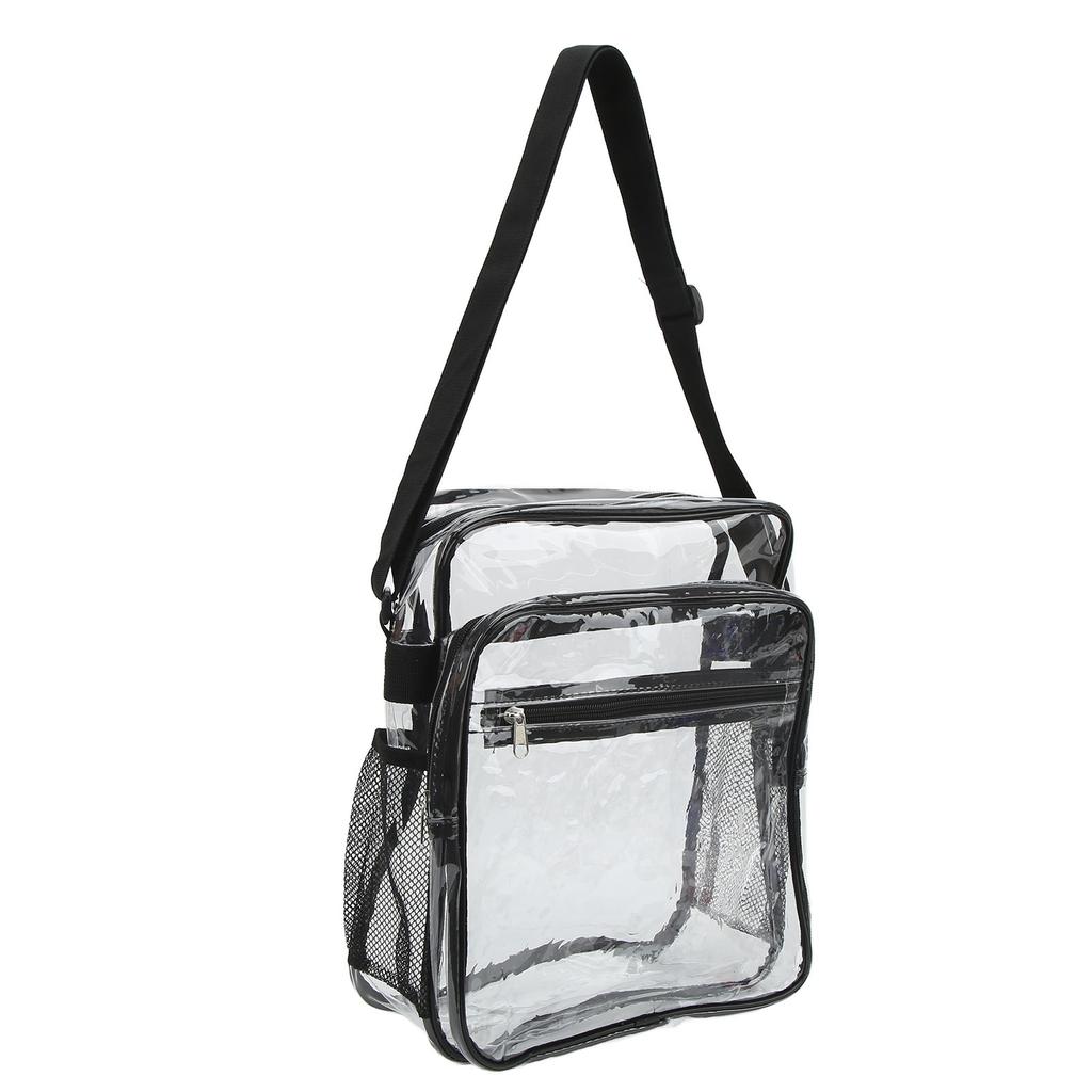 Clear Messenger Bag PVC Waterproof Visible Zipper Design Crossbody Tote Shoulder Bag for Travel