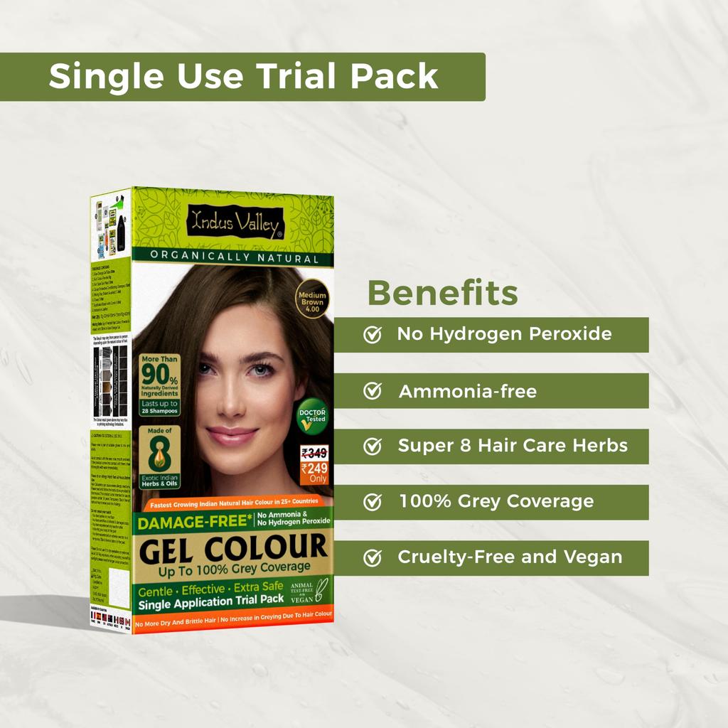 INDUS VALLEY Damage Free Natural Gel Hair Colour for Women | Ammonia & PPD Free Organic Hair Colour with 100% Grey Coverage, Long Lasting Hair Colo