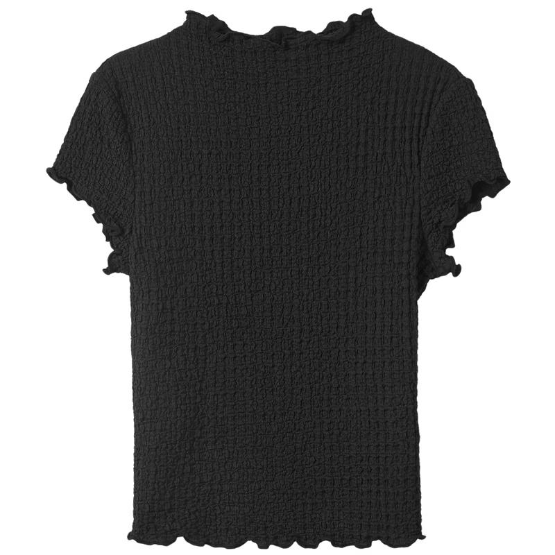 

Bubble Cloud Textured Ruffle Slim T-Shirt S