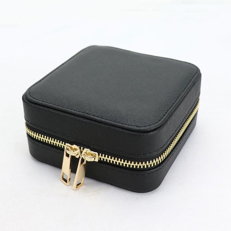 In Stock Engagement Gift Set: Multi-Functional Jewelry Box with Mirror, Ring Holder, and Leather Necklace Compartment.