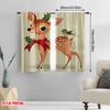 2pcs 2D flat printing Merry Christmas Popular Curtain Christmas reindeer Polyester Without Electricity Birthday Party for