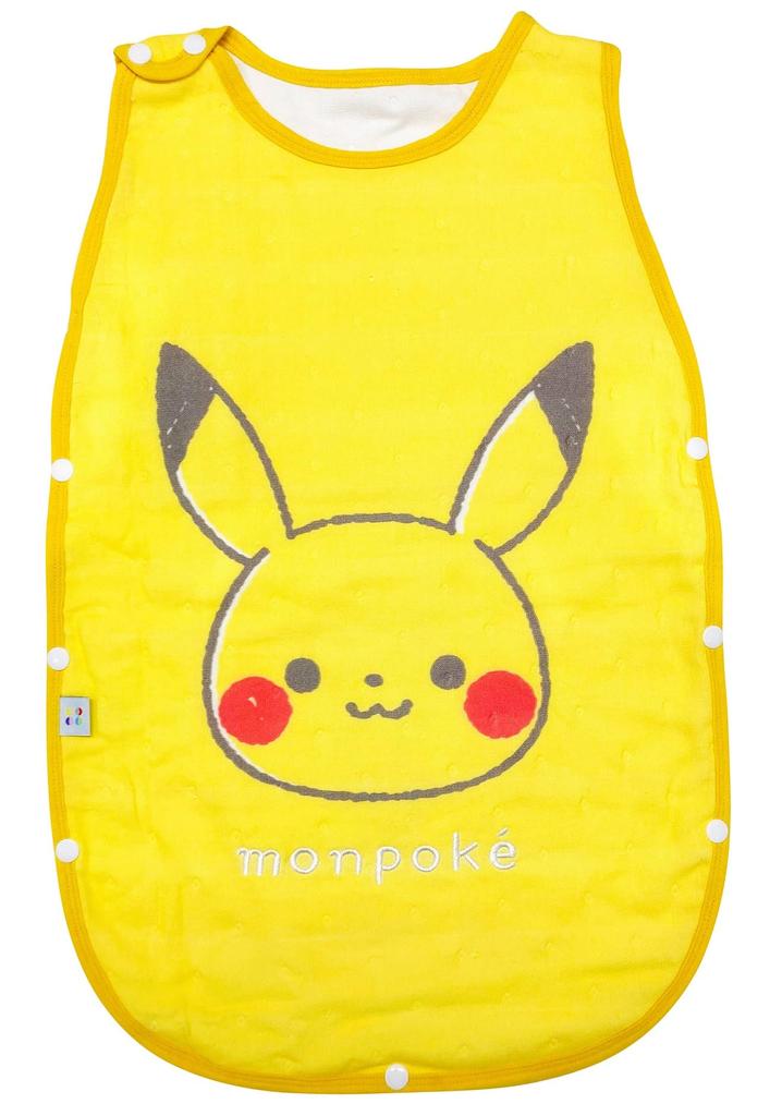 Pokemon Baby Sleeper Monpoke Pikachu Quadruple Gauze 45x60cm Character Goods Baby Pajamas Pokemon Yellow Morishita 4621436 [MORIPiLO]