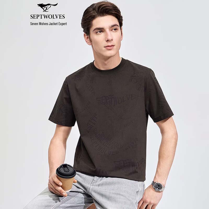 Septwolves Men s Moisture-Wicking Full-Print Round Neck T-Shirt L